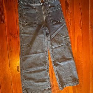 Gap cropped wideleg patch pocket jeans